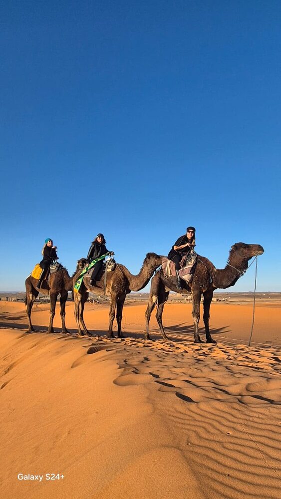 Nossos viajantes conhecendo o Marrocos - cavalgada de camelos